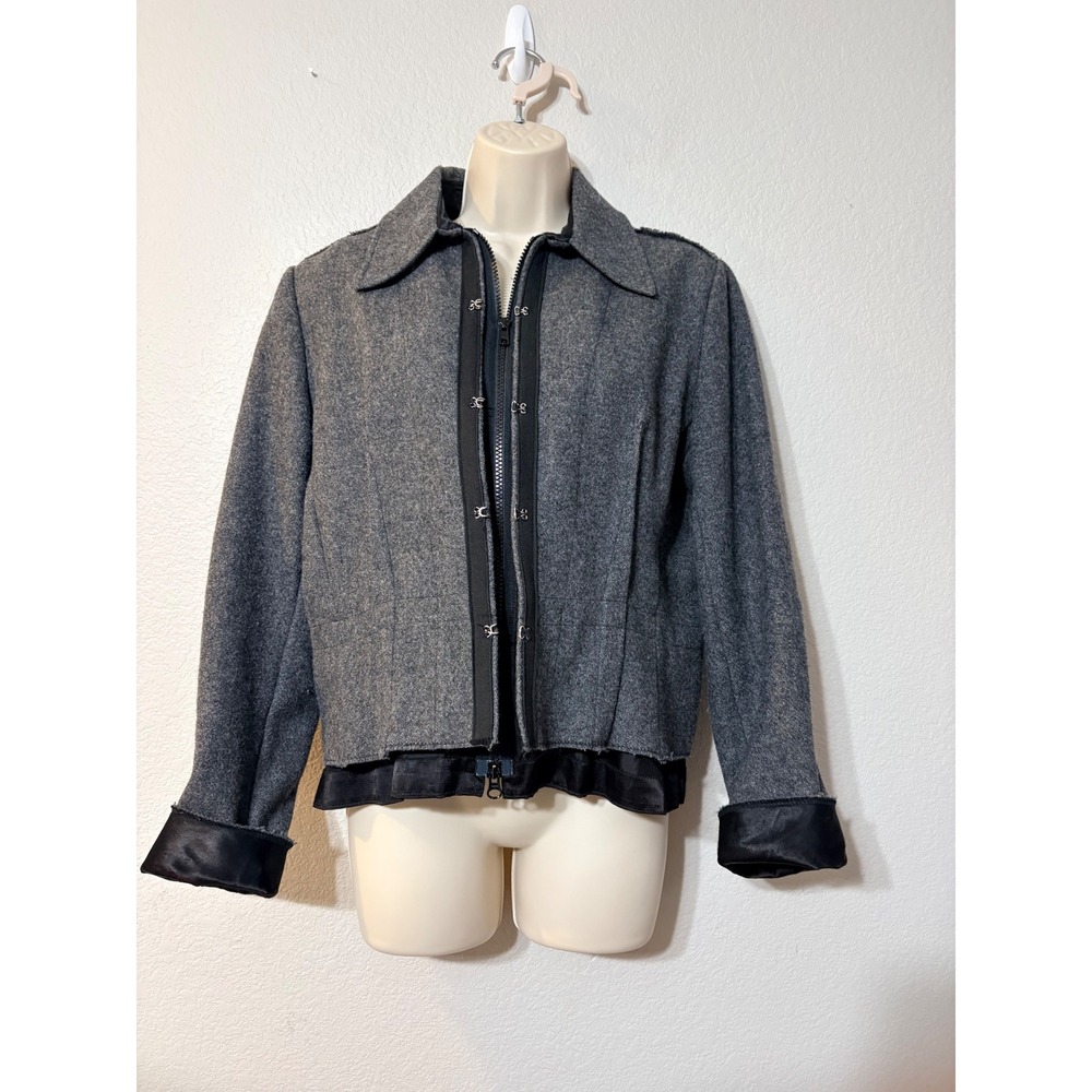 Vintage Firuze San
Francisco 100% Wool Avant-Garde Cropped Artsy Blazer, Jacket